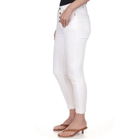 NWT Michael Kors Selma Skinny High Rise Cropped Stretch Jeans in White - Picture 3 of 4